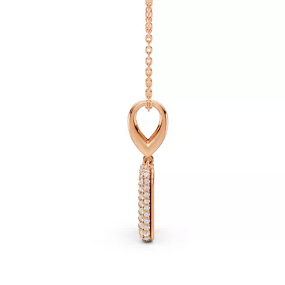Bubble Pavé Diamond Initial Necklace - H