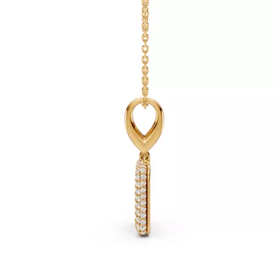 Bubble Pavé Lab Diamond Initial Necklace - H