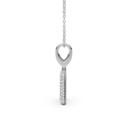 Bubble Pavé Lab Diamond Initial Silver Necklace - H