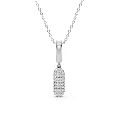 Bubble Pavé Lab Diamond Initial Necklace - I