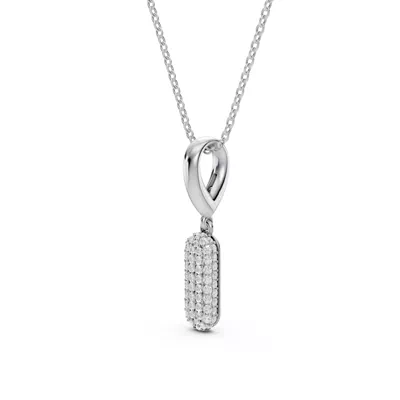 Bubble Pavé Lab Diamond Initial Necklace - I