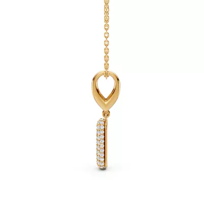Bubble Pavé Diamond Initial Necklace - I