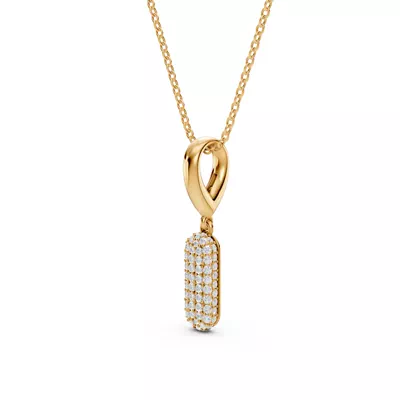 Bubble Pavé Diamond Initial Necklace - I
