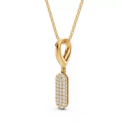 Bubble Pavé Diamond Initial Necklace - I