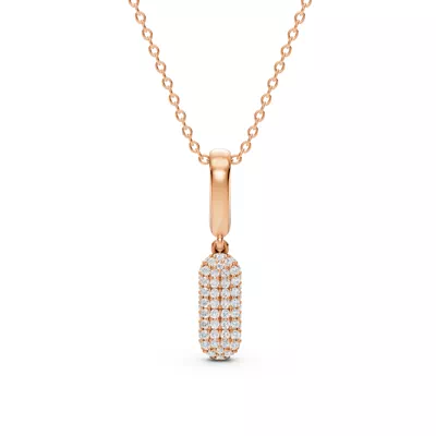 Bubble Pavé Lab Diamond Initial Necklace - I