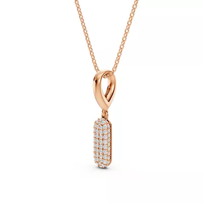 Bubble Pavé Diamond Initial Necklace - I