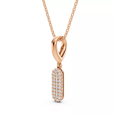 Bubble Pavé Diamond Initial Necklace - I