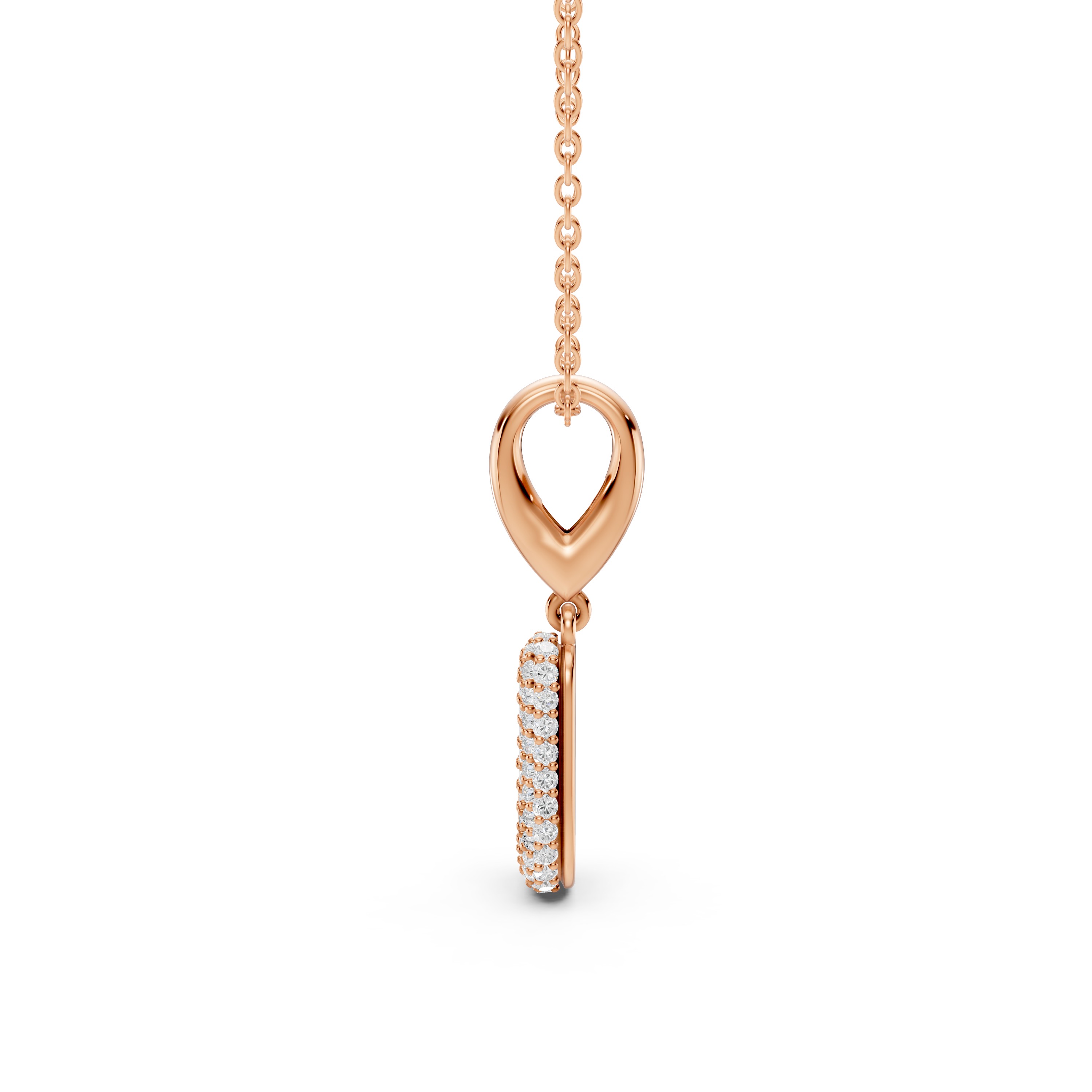 Bubble Pavé Lab Diamond Initial Necklace - J