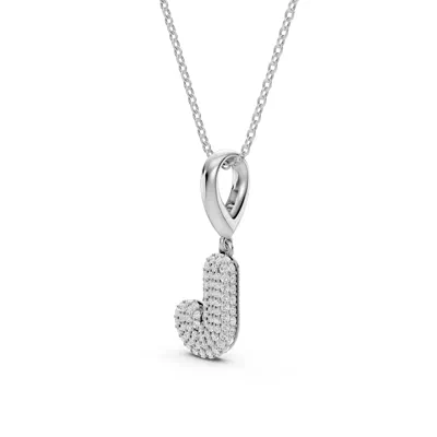 Bubble Pavé Diamond Initial Necklace - J