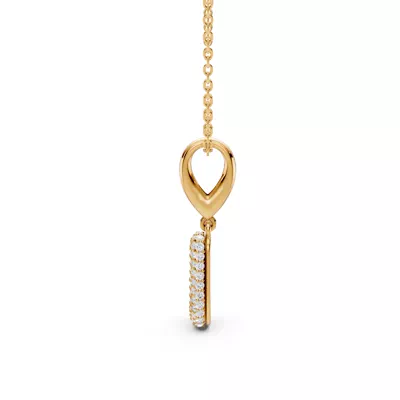 Bubble Pavé Lab Diamond Initial Necklace - J