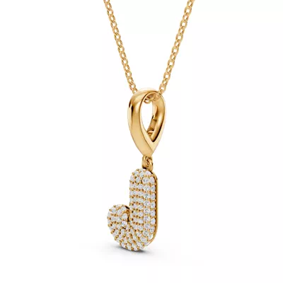 Bubble Pavé Lab Diamond Initial Necklace - J