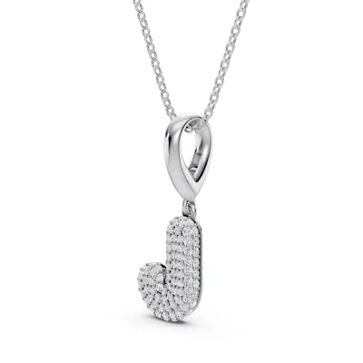 Bubble Pavé Lab Diamond Initial Necklace - J