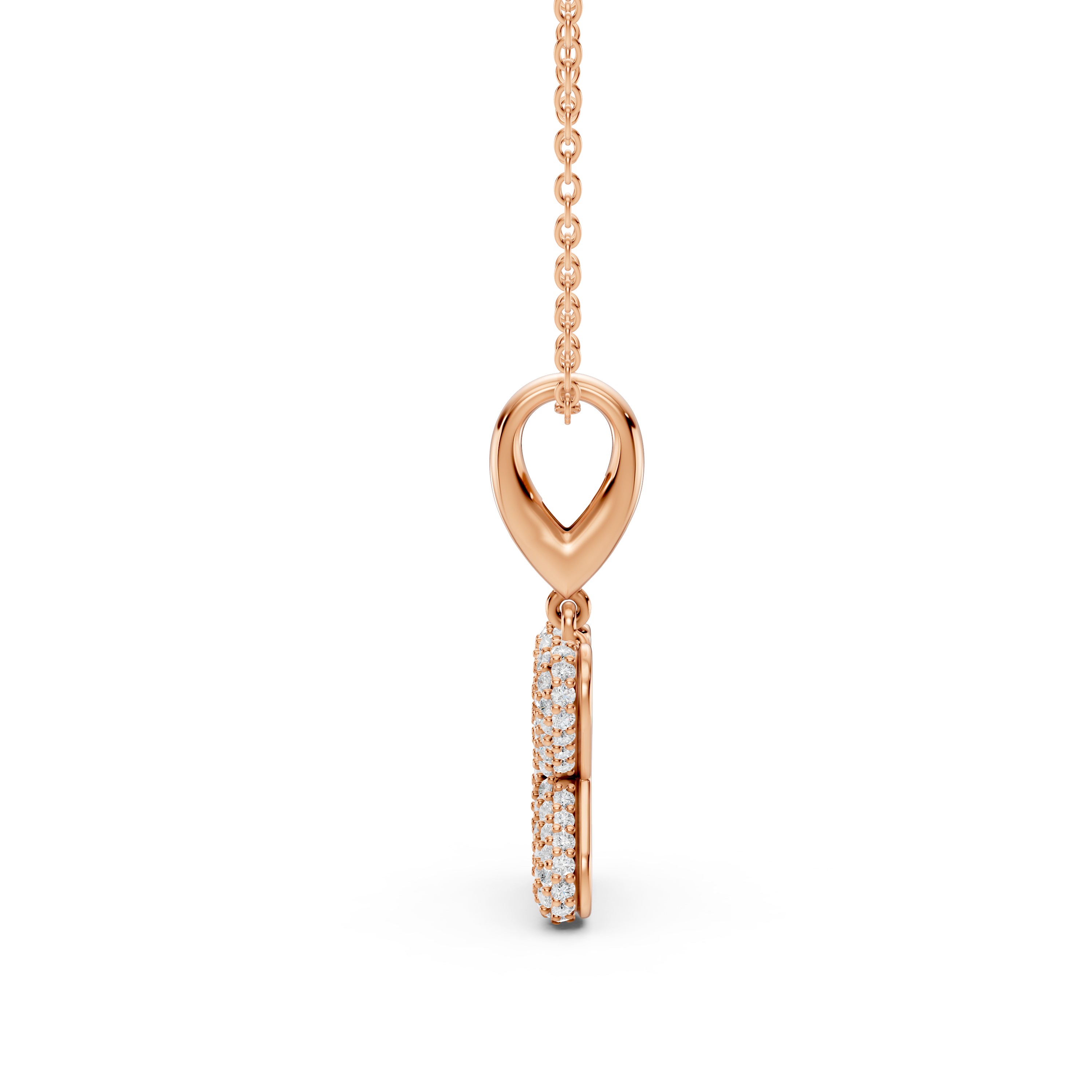Bubble Pavé Lab Diamond Initial Necklace - K