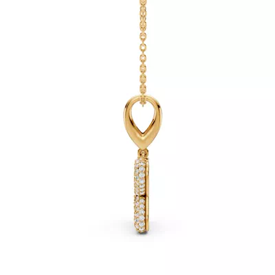 Bubble Pavé Lab Diamond Initial Necklace - K