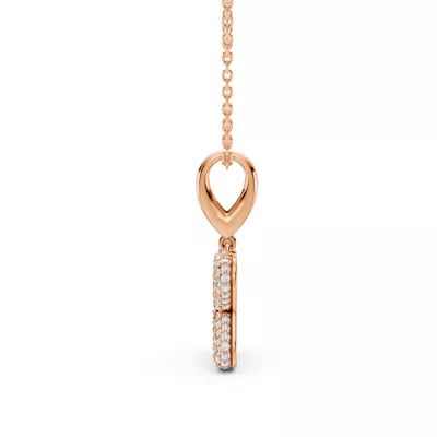 Bubble Pavé Lab Diamond Initial Necklace - K