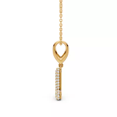 Bubble Pavé Diamond Initial Necklace - L