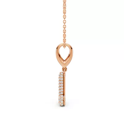 Bubble Pavé Diamond Initial Necklace - L