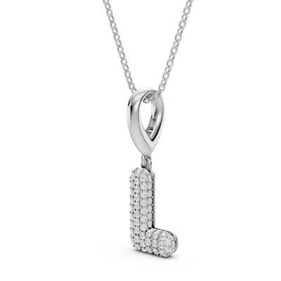 Bubble Pavé Lab Diamond Initial Necklace - L