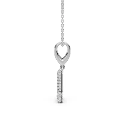 Bubble Pavé Diamond Initial Necklace - L