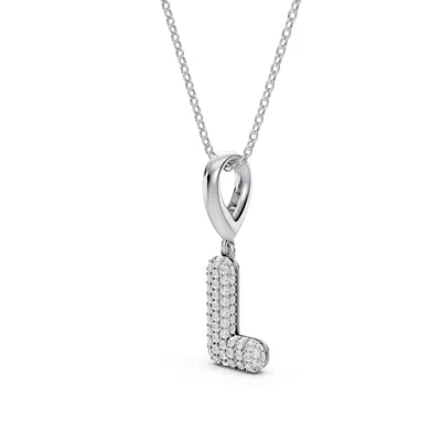 Bubble Pavé Diamond Initial Necklace - L