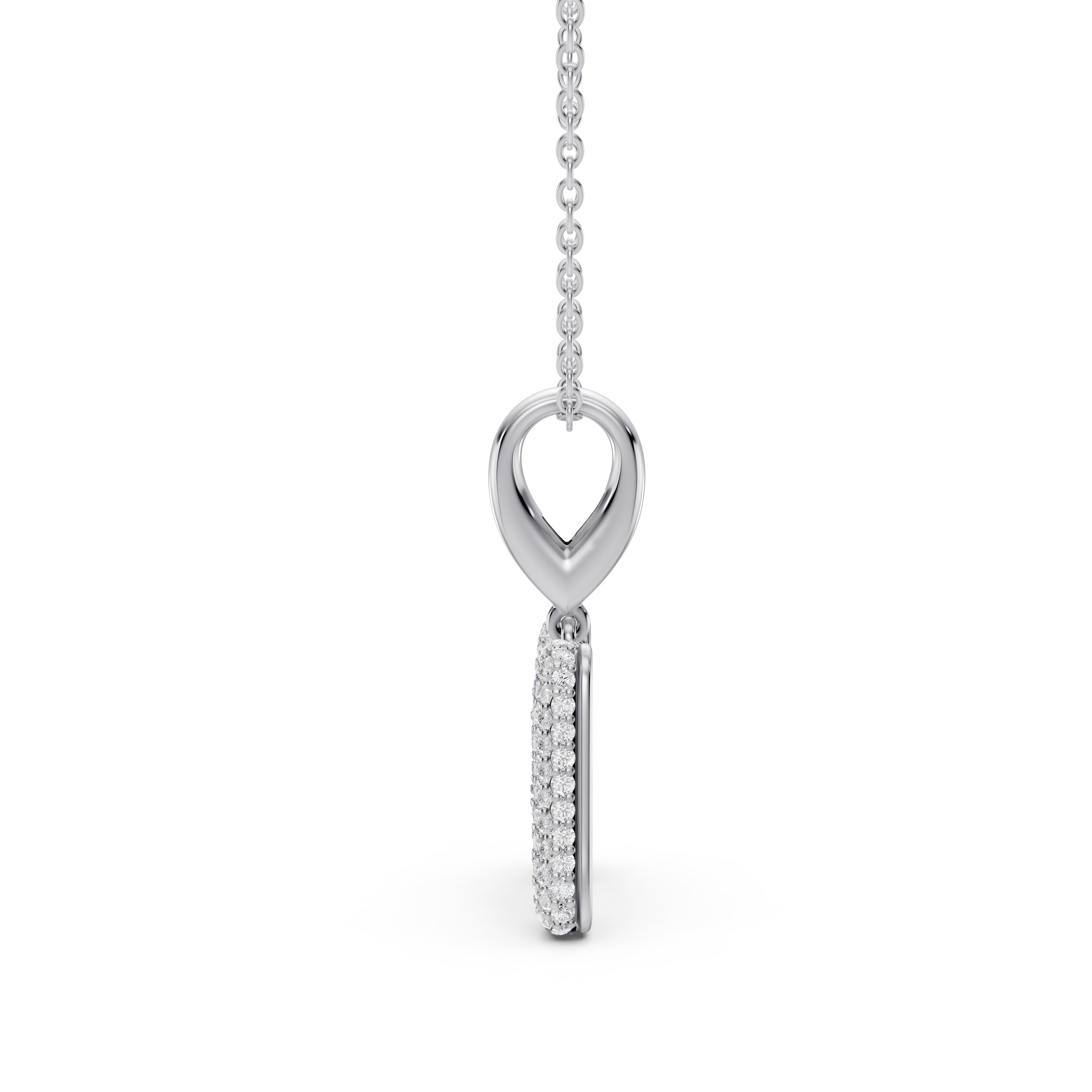 Bubble Pavé Diamond Initial Necklace - M
