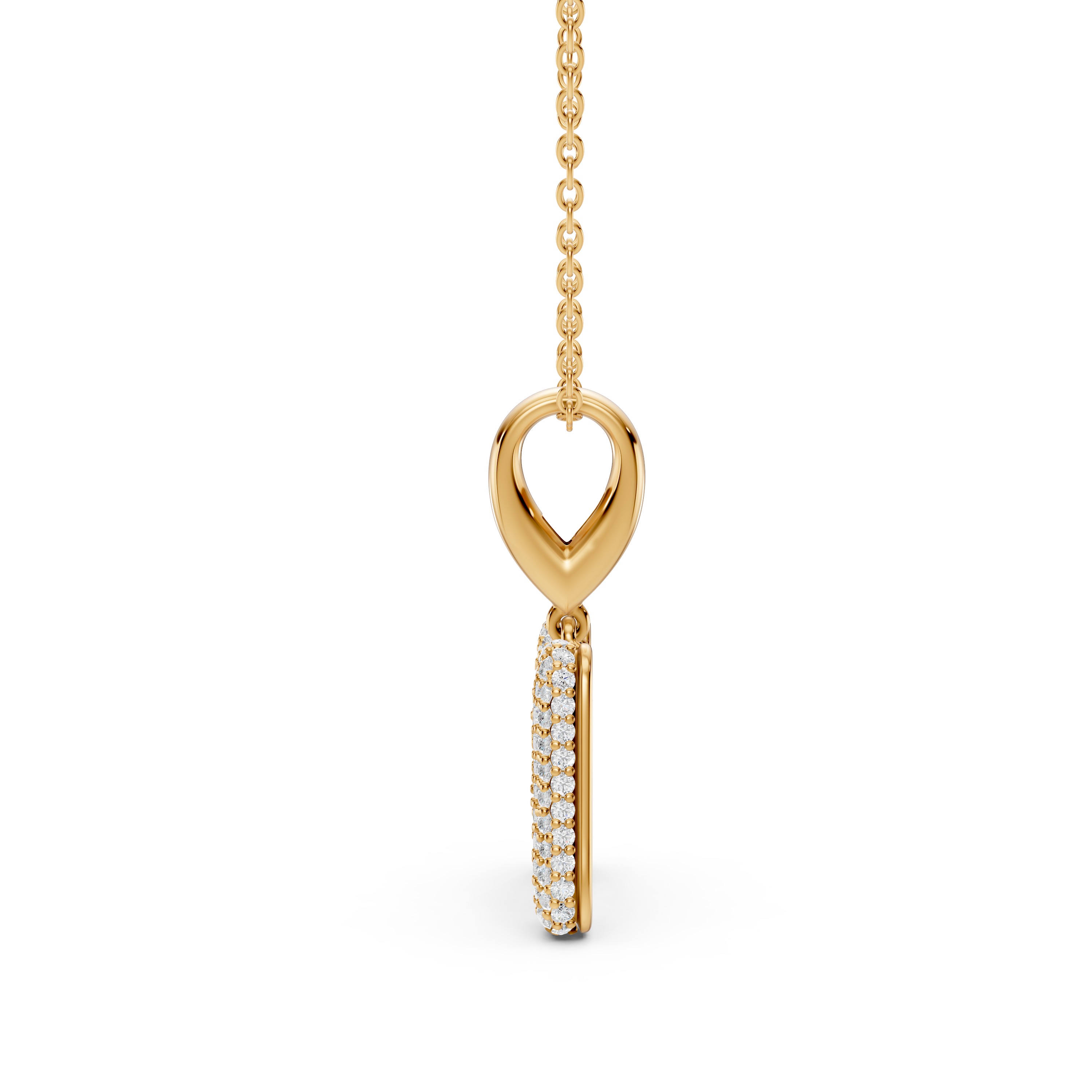 Bubble Pavé Lab Diamond Initial Necklace - M
