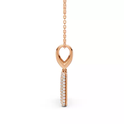 Bubble Pavé Lab Diamond Initial Necklace - M