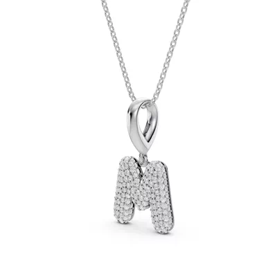 Bubble Pavé Lab Diamond Initial Necklace - M