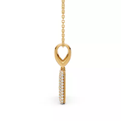 Bubble Pavé Lab Diamond Initial Necklace - M