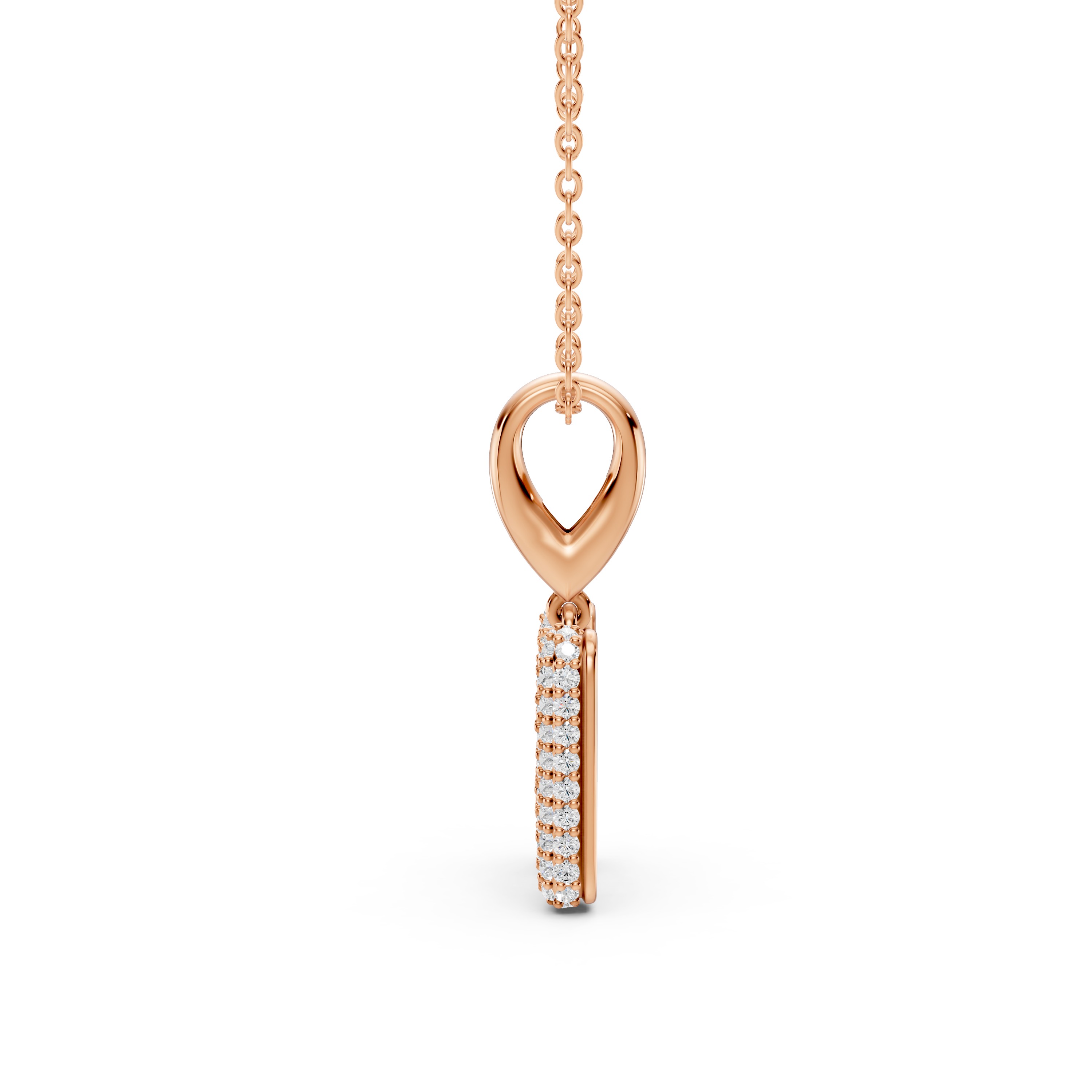 Bubble Pavé Diamond Initial Necklace - N
