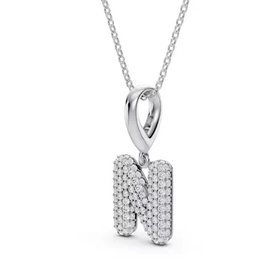 Bubble Pavé Lab Diamond Initial Necklace - N