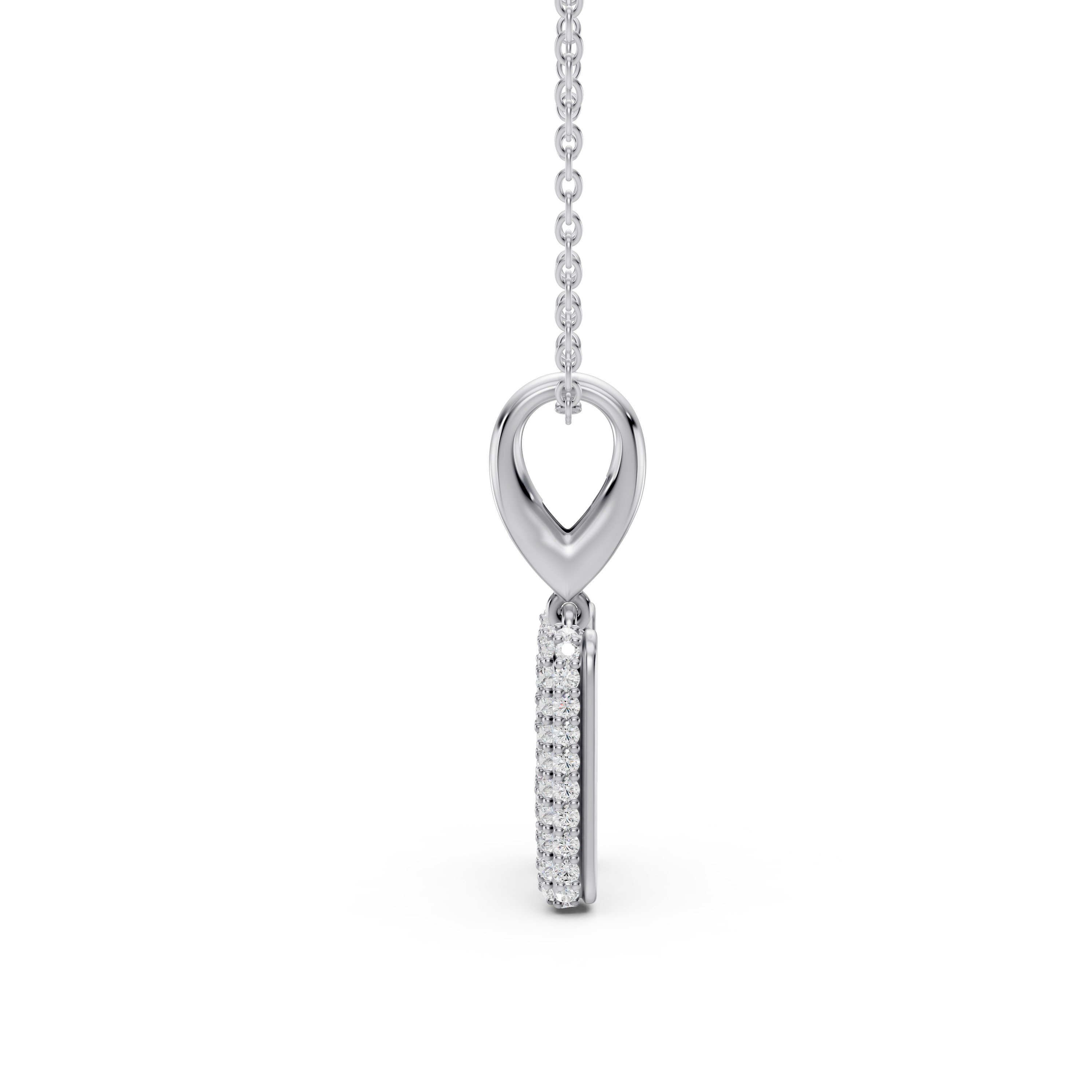 Bubble Pavé Diamond Initial Necklace - N