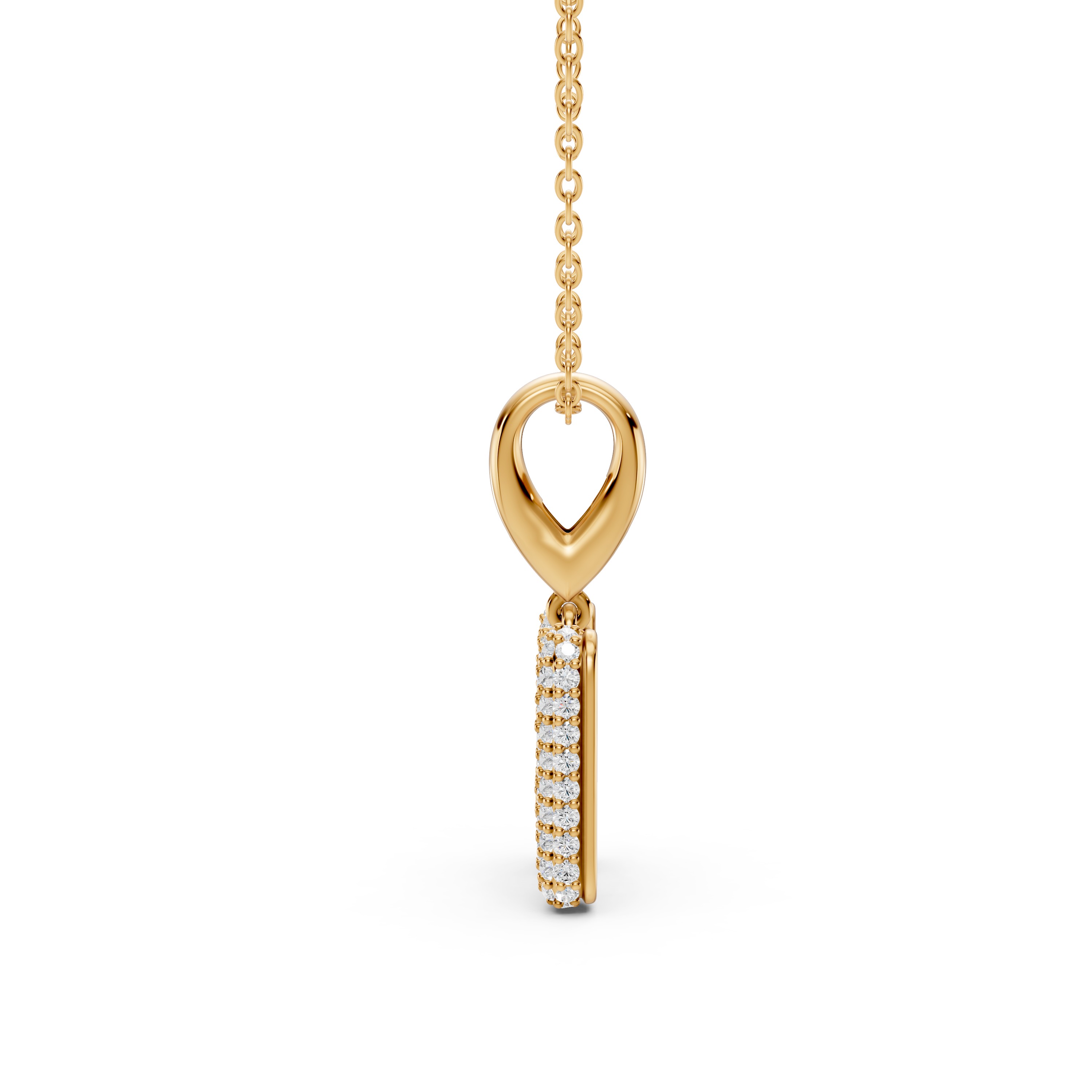 Bubble Pavé Lab Diamond Initial Necklace - N