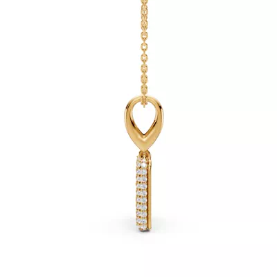 Bubble Pavé Diamond Initial Necklace - N