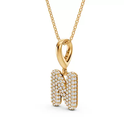 Bubble Pavé Diamond Initial Necklace - N