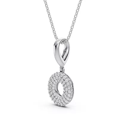Bubble Pavé Diamond Initial Necklace - O