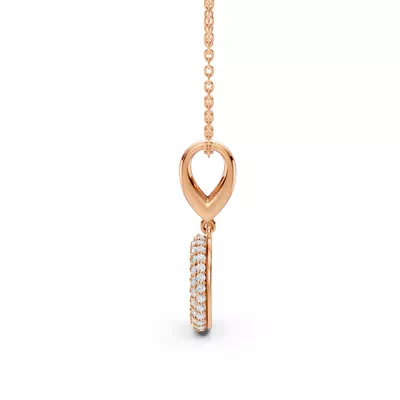 Bubble Pavé Lab Diamond Initial Necklace - O