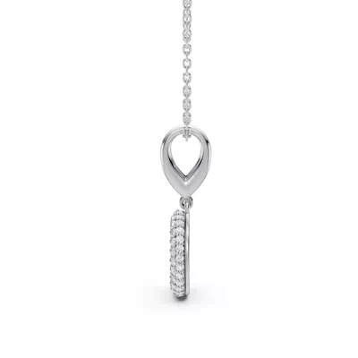 Bubble Pavé Diamond Initial Necklace - O