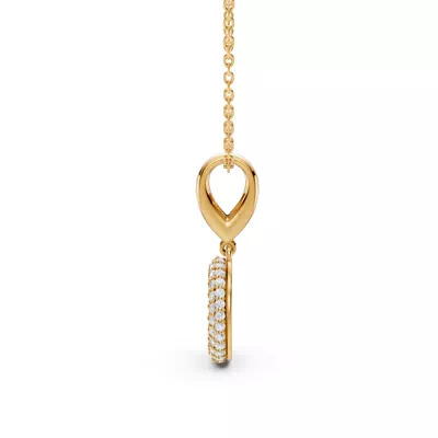 Bubble Pavé Lab Diamond Initial Necklace - O