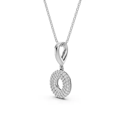 Bubble Pavé Lab Diamond Initial Necklace - O