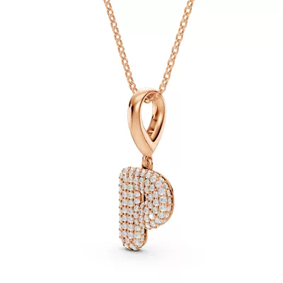 Bubble Pavé Lab Diamond Initial Necklace - P
