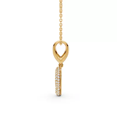 Bubble Pavé Lab Diamond Initial Necklace - P