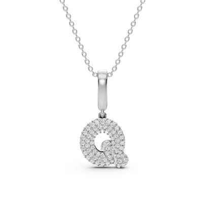 Bubble Pavé Lab Diamond Initial Necklace - Q