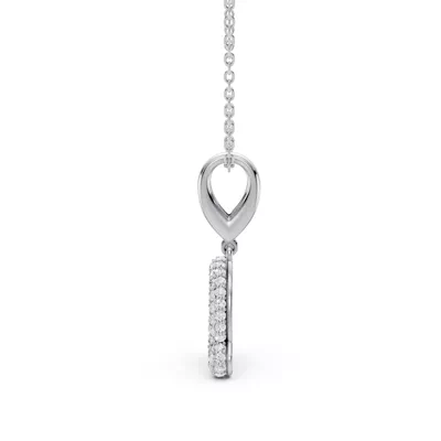 Bubble Pavé Lab Diamond Initial Necklace - Q