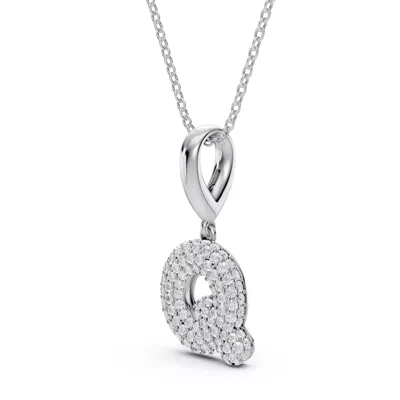Bubble Pavé Diamond Initial Necklace - Q