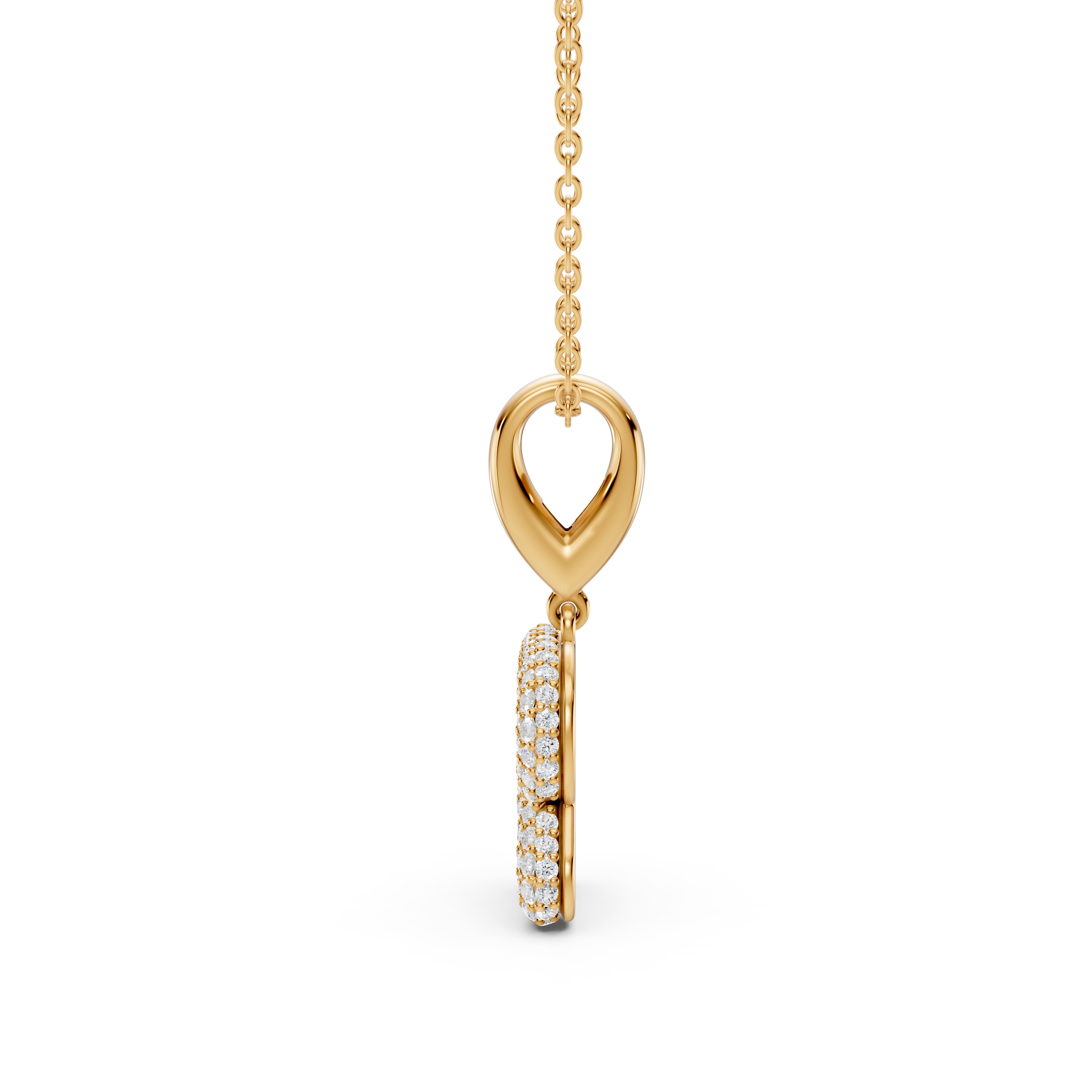 Bubble Pavé Lab Diamond Initial Necklace - R