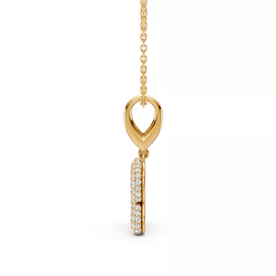 Bubble Pavé Diamond Initial Necklace - R