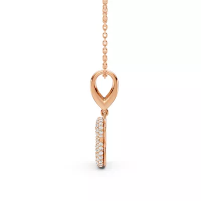 Bubble Pavé Diamond Initial Necklace - S