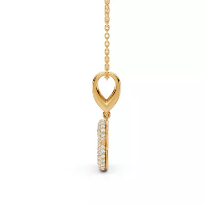 Bubble Pavé Lab Diamond Initial Necklace - S