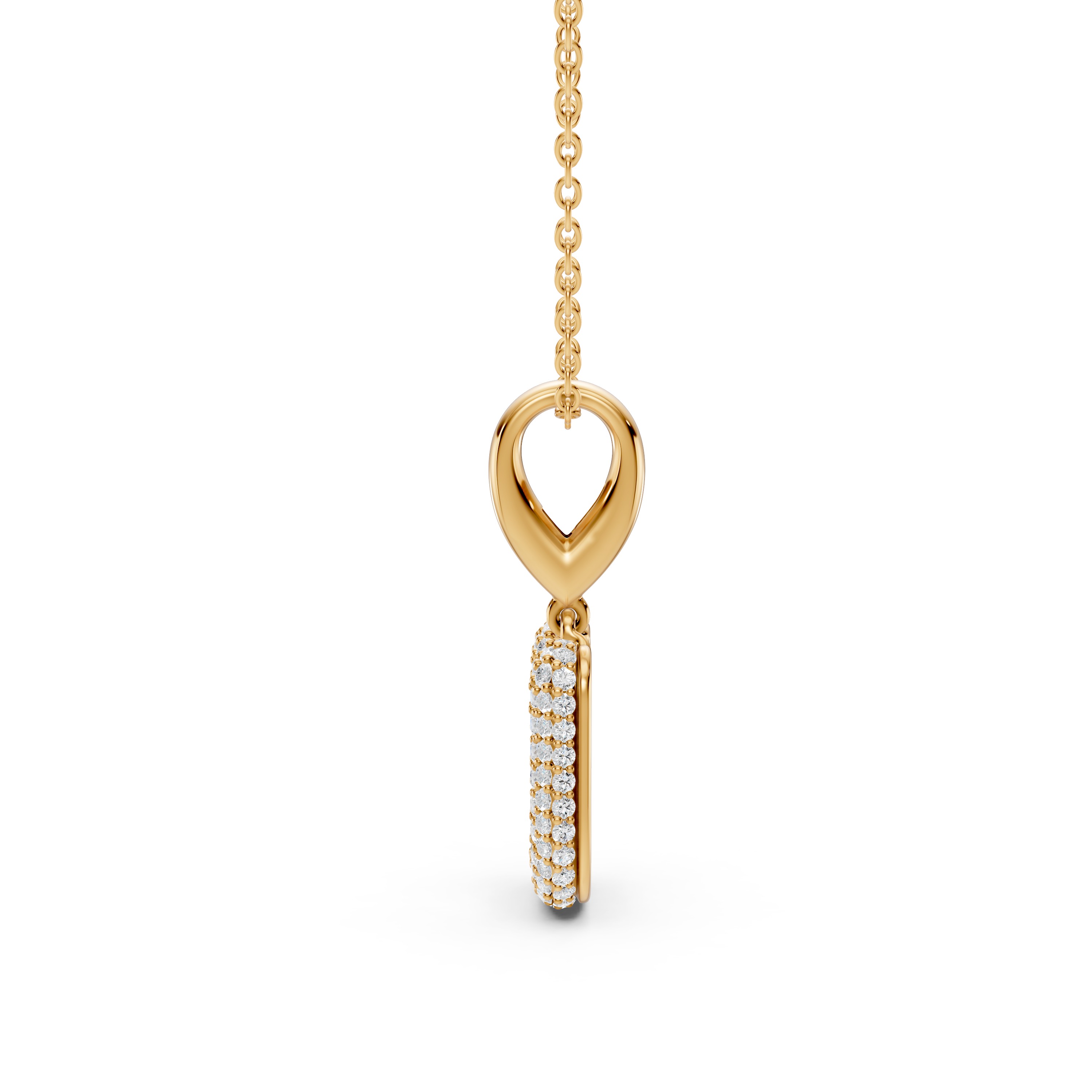 Bubble Pavé Lab Diamond Initial Necklace - U